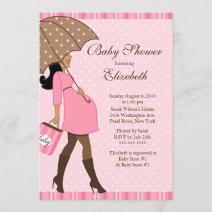 Invitación Chica rosado de mamá embarazada moderna Baby Showe