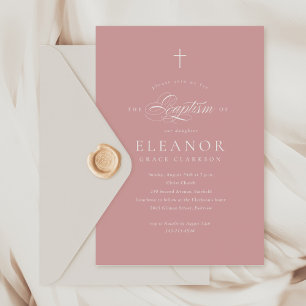 Invitación Chica rosado de presupuesto elegancia de la caligr