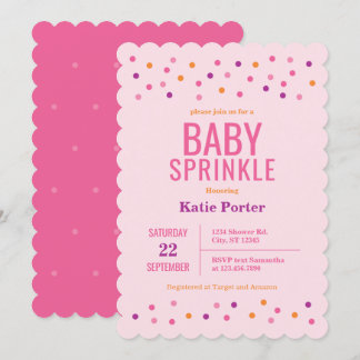 Invitación Chica rosado de rociado de bebé Baby Shower
