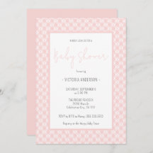 Chica rosado Gingham Cute Pastel Baby Shower