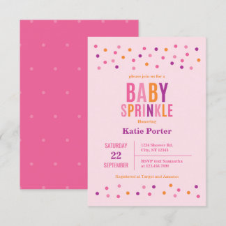Invitación Chica rosado para rociar bebé Baby Shower