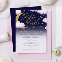 Chica rosado Twinkle Little Star Baby Shower