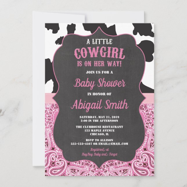 Invitación chica rosado y negro de la fiesta de bienvenida al (Anverso)