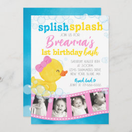 Invitación Chica Rubber Duck FilmStrip Multi Picture Birday