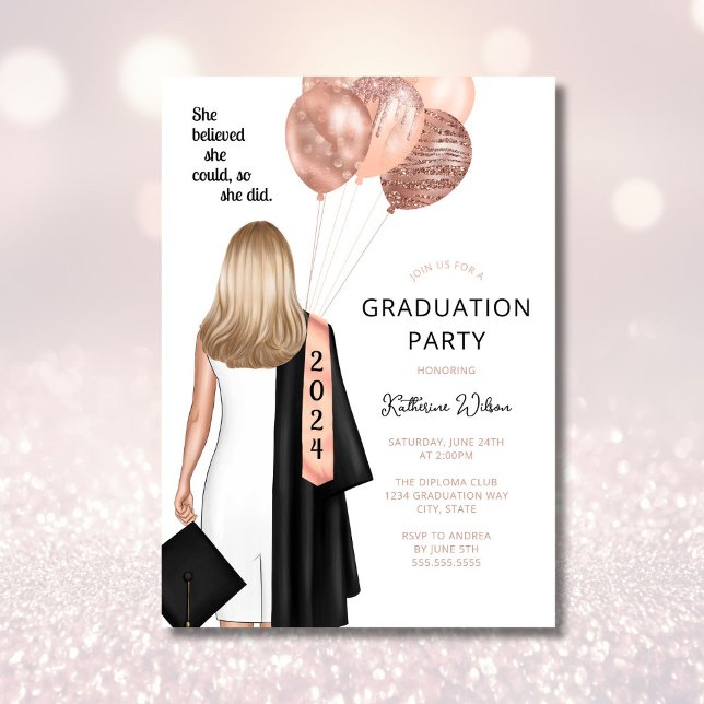 Invitación Chica rubia cree que el partido de graduación de R (Subido por el creador)