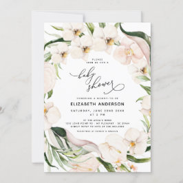 Invitación Chica Rubor Baby Shower de selva floral rosa