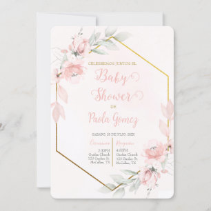 Invitación Chica Rubor Pink Baby Shower