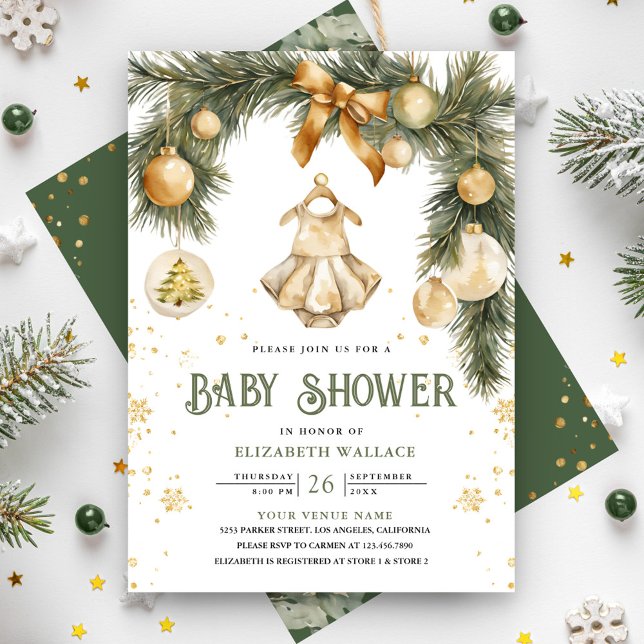 Invitación Chica Rústica Boho Invierno Navidad Baby Shower (Subido por el creador)