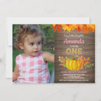Chica Rústica Calabaza Otoño Primer Cumpleaños Dor