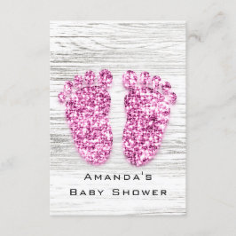 Invitación Chica Rústico Gris Gold Baby Shower Pies Wood Pink