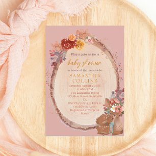 Invitación Chica rústico Woodland Deer Baby Shower