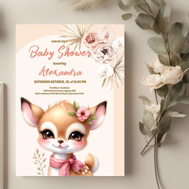 Invitación Chica Safari Animals Baby Shower (Subido por el creador)