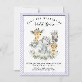 Invitación Chica Safari Baby Shower Gracias Cartas