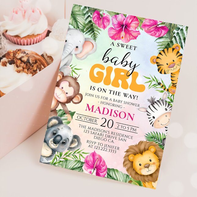 Invitación Chica Safari Fiesta Baby Shower (Subido por el creador)