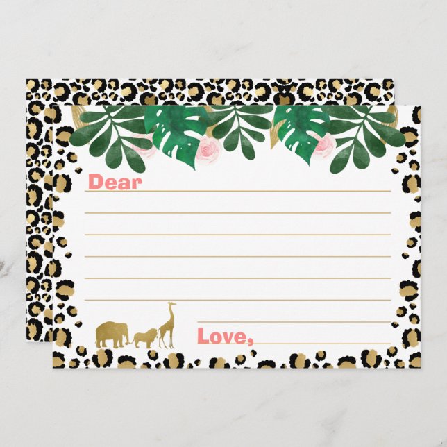 Invitación Chica Safari Wild One Time Capsule (Anverso / Reverso)