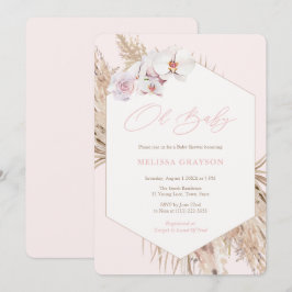 Invitación Chica Salvaje Bohemiana Fiesta de Bebé de Pampas G