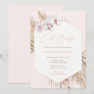 Invitación Chica Salvaje Bohemiana Fiesta de Bebé de Pampas G