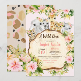 Invitación Chica salvaje de animales salvajes de un azari