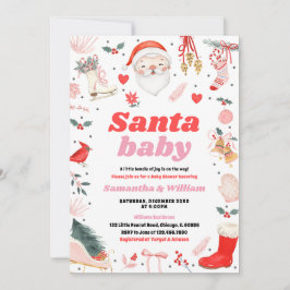 Invitación Chica Santa Baby Baby Shower