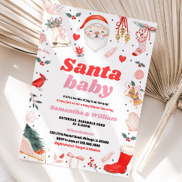Invitación Chica Santa Bebé Baby Shower