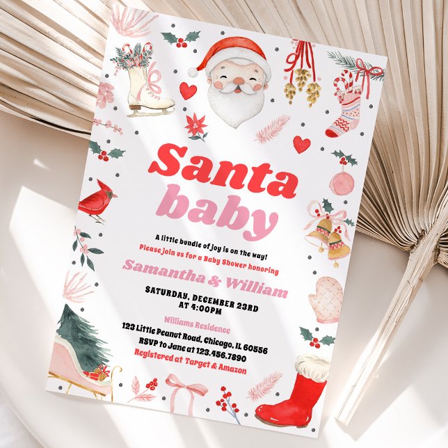 Invitación Chica Santa Bebé Baby Shower (Subido por el creador)
