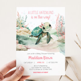 Invitación Chica Sea Turtle Baby Shower