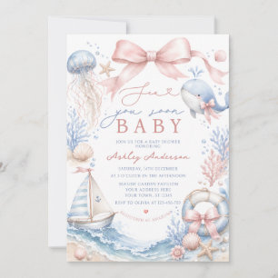Invitación Chica Sea You Soon Baby Shower