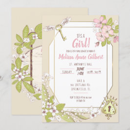 Invitación Chica Secret Garden Baby Shower