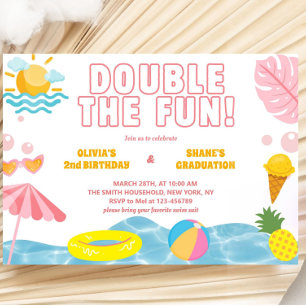 Invitación Chica Sesión Parental de Verano Cumpleaños y Gradu