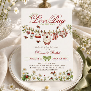 Invitación Chica Shower de Bebé Un Pequeño Bicho del Amor