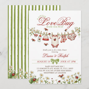 Invitación Chica Shower de Bebé Un Pequeño Bicho del Amor