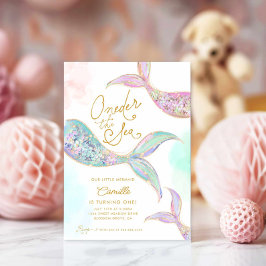 Invitación Chica Sirena Primer Cumpleaños