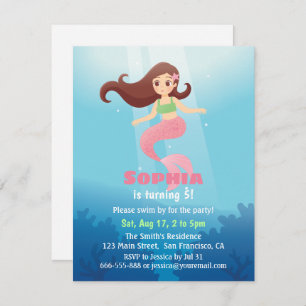 Invitación Chica sirvienta bonito bajo la fiesta de cumpleaño
