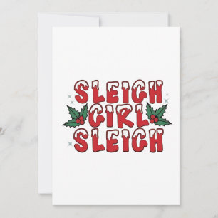 Invitación Chica Sleigh Navidades Navidades feos