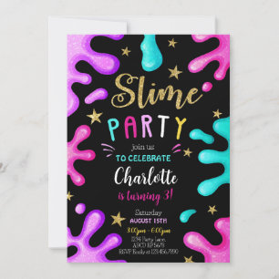 Invitación Chica Slime Fiesta Cumpleaños