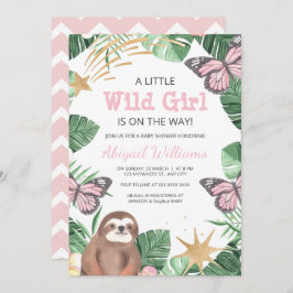 Invitación Chica / Slots / Mariposa / Faux Gold Baby Shower