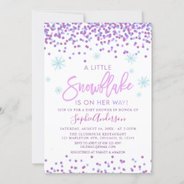 Invitación Chica Snowflake Winter Baby Shower