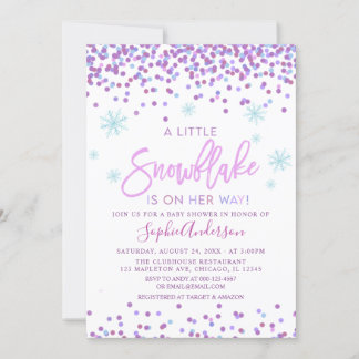 Invitación Chica Snowflake Winter Baby Shower