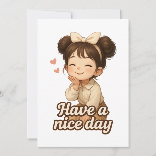 Invitación Chica sonriente con mensaje positivo (Anverso)