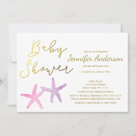 Invitación Chica Starfish para bebés Baby Shower