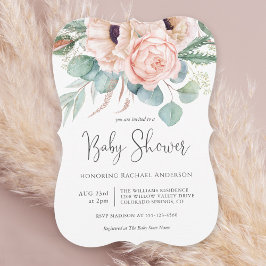 Invitación Chica suave de color de agua pastel Baby Shower