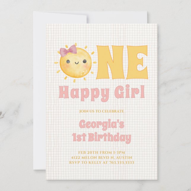 Invitación Chica Sun 1º cumpleaños (Anverso)