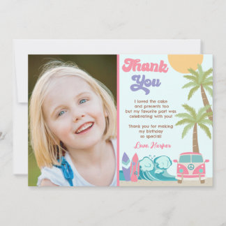 Invitación Chica Surf's Up Beach Surf Cumpleaños Gracias Cart