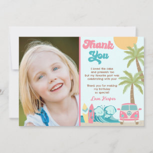 Invitación Chica Surf's Up Beach Wave Birthday Gracias Cartas