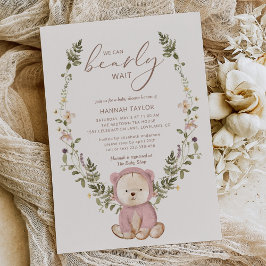 Invitación Chica Teddy Bear Podemos Esperar A Baby Shower