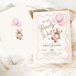 Invitación Chica Teddy Bear Podemos Esperar A Baby Shower