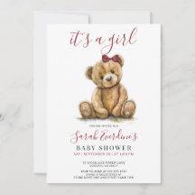 Chica Teddy Bear Watercolor Chica Baby Shower