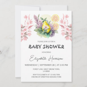 Invitación Chica Tema de la fruta Baby Shower
