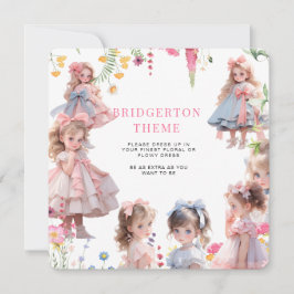 Invitación Chica temática de Bridgerton vestido fiesta de cum