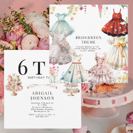 Invitación Chica temática de Bridgerton vestido II Fiesta de 
